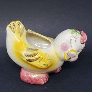 Ceramic Chicken Planter Pot – Cactus & Succulent Garden Decor, 4.25"